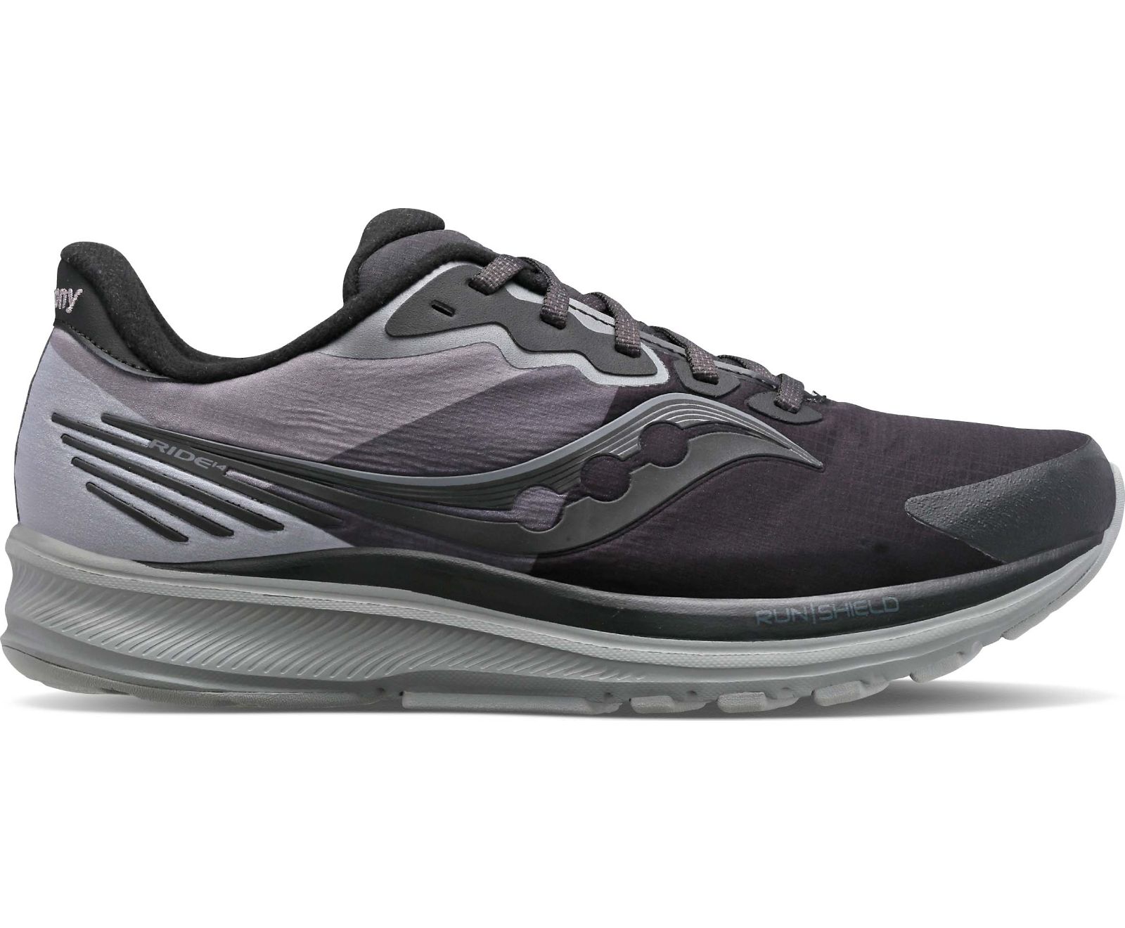 Saucony Ride 14 Runshield Men\'s Running Shoes Black / Grey | AU 556PJJQ